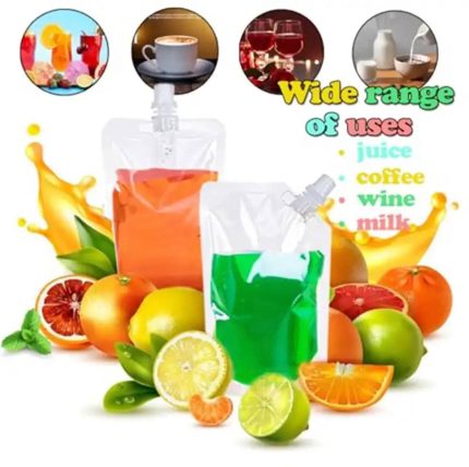 TRANSPARENT SPILL-PROOF LIQUID BAG WITH NOZZLE SCREW COVER (JUICE BAG)