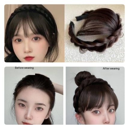 REALISTIC BRAIDED HEADBAND FRINGE WIG