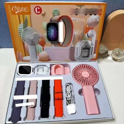 D96 PLUS™ 7-IN-1 SMARTWATCH + EARBUD + FAN LIFESTYLE GIFT SET