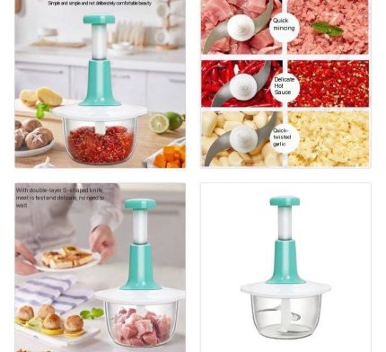 HAND PAT MANUAL FOOD PROCESSOR/CHOPPER + EXTRA ACCESSORIES