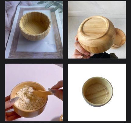 1PC EXQUISITE DESIGN SOLID WOODEN BOWL (002)