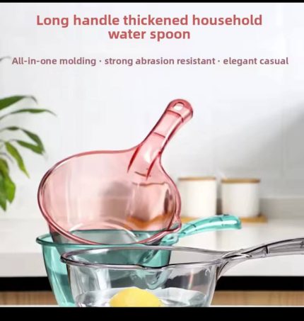 QUALITY THICKENED ACRYLIC MULTIPURPOSE LONG HANDLE BAILER/SCOOP BOWL