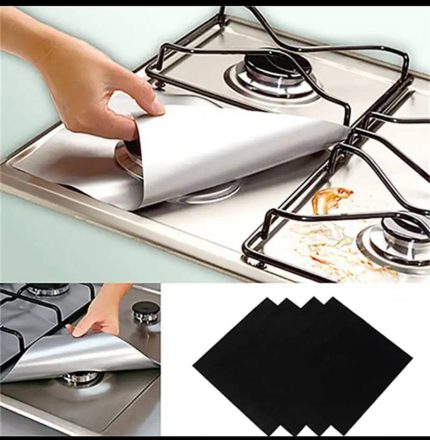4in1 NON-STICK FOIL GAS/STOVETOP REUSABLE LINER COVER SHIELD