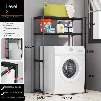 2-LAYERS STRONG IRON BATHROOM SHELF (TOILET/WASHING MACHINE RACK)  002