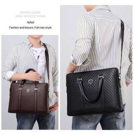 DESIGNER LUXURY LARGE CAPACITY MEN’S GENUINE LEATHER OFFICE BAG  - HAYESAROO BRAND