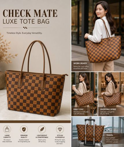 CHECKMATE LUXE LARGE CAPACITY TOTE BAG