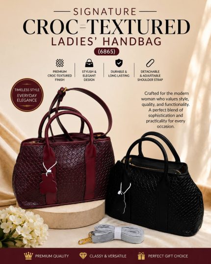 SIGNATURE CROC TEXTURED LADIES’ HANDBAG — MODEL
6865